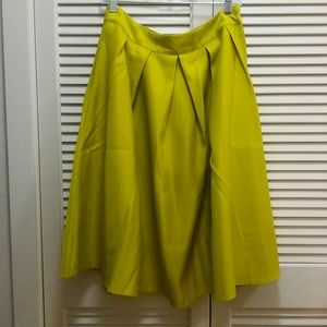Chartreuse Pleated Skirt